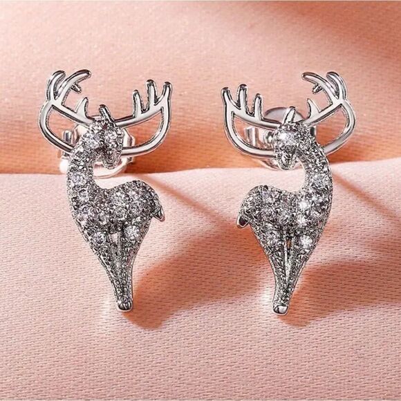 New Bling reindeer christmas stud earrings - Picture 6 of 7
